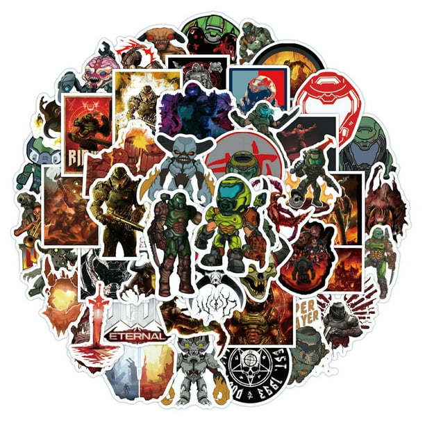 Sticker Dooms Anime, vinilo, dibujos animados, para botella de agua, 50 unidades