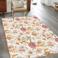 thumbnail image 2 of Vintage Flowers Area&nbsp;Rug 4x6ft Beige Pinkplants Lily Modernism Non-Slip&nbsp;Washable Square&nbsp;Rugs Soft Felt Indoor Floor Mat for Bedroom Kitchen Living Room Bathroom, 2 of 9