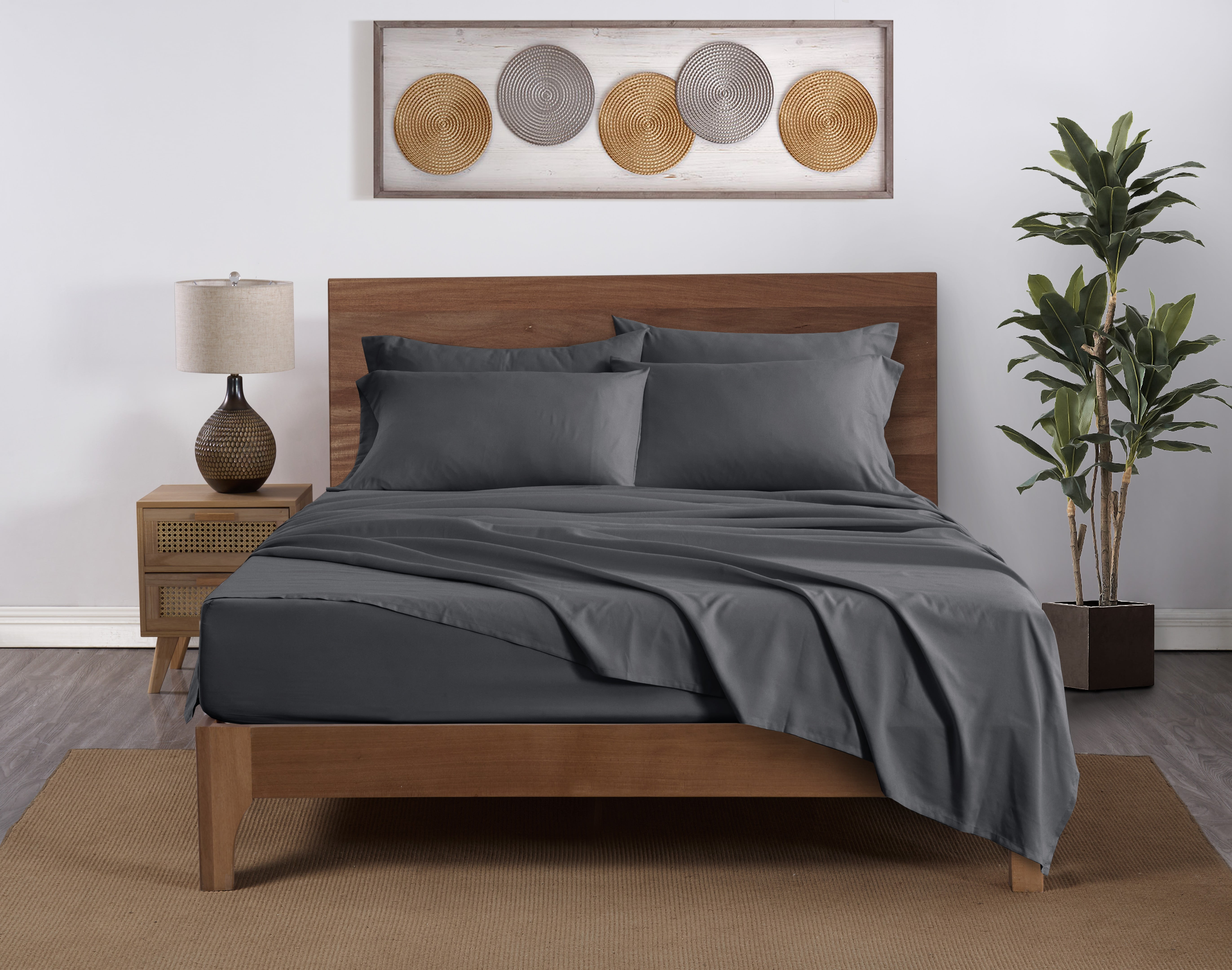 Mainstays Super Soft Brushed Microfiber Bed Sheet Set, Twin-XL, Grey, 3 Piece
