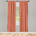 thumbnail image 4 of Ambesonne Floral Window Curtains, Vintage Multicolored Flowers, Each 28" W x 63" L, Burnt Sienna Marigold, 4 of 4