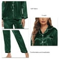 thumbnail image 4 of Rewera Women's Pajama Set 2 Pieces Loungewear Long Sleeves Top Pants Polyester Clothing Green S, 4 of 5