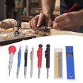 thumbnail image 4 of Solid Carpenter Pencil Set, Portable Carpenter Scriber Marking Kit Easy To Engrave With Refill Center Punch Carbide Scriber For Woodworking, 4 of 8