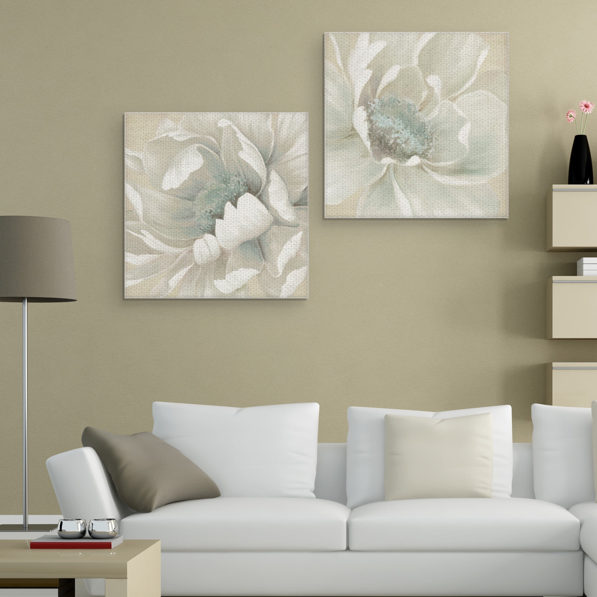 Winter Blooms I & II by Carol Robinson Wrapped Canvas Art Painting Print Set of 2