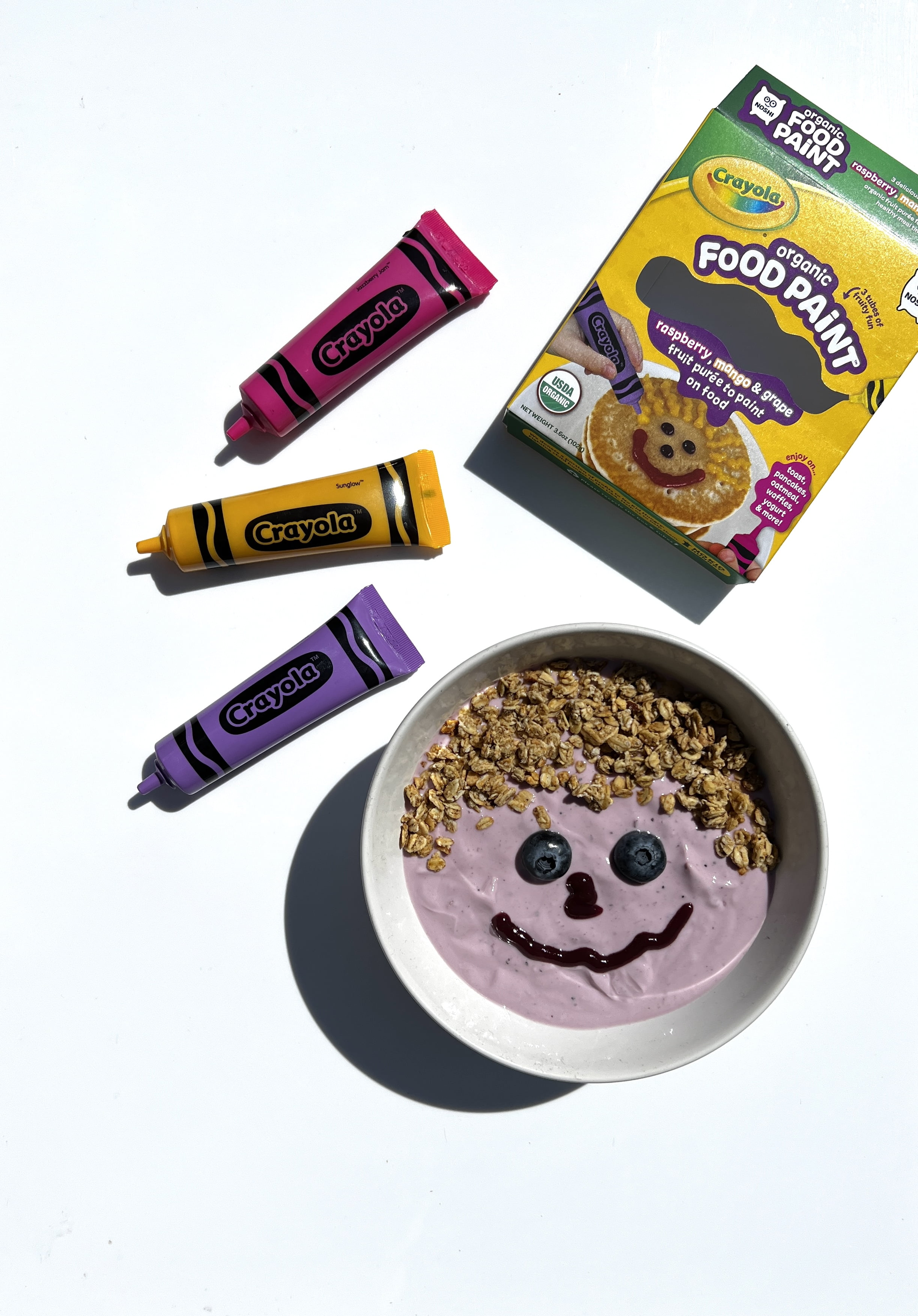 Noshi Edible Organic Crayola Food Paint: Fruit Purees, 3.6oz, 3 Tubes