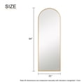 thumbnail image 3 of Aluminum Alloy Full-Length Mirror Arch Decorative Mirror 64"x21",Gold with Bracket, 3 of 6