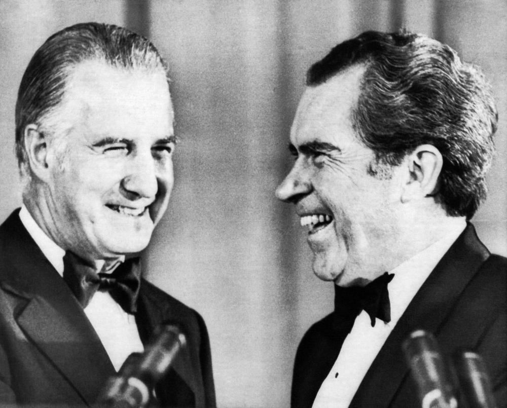 Nixon Presidency. Vice President Spiro Agnew And Us President Richard