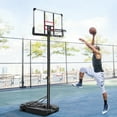 MaxKare 44" Portable Basketball Hoop 6 ft. 7 in. to 10 ft. Height Adjustable with Wheels and