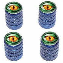 Lizard Yellow Eye Green Scales Tire Rim Wheel Aluminum Valve Stem Caps, Multiple Colors