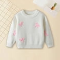 thumbnail image 2 of KPOPLK Boys Sweater 100% Cotton Cable Knit Boys Uniform Sweater Round-Neck Christmas Kids Pullover for Children(1-2 Years,R88-White), 2 of 9