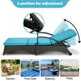 thumbnail image 5 of HOMREST Patio Chaise Lounge for Outside, Adjustable Rattan Pool Lounge Chair with Wheels and Thickened Cushion for Backyard Deck Porch Garden (Blue), 5 of 10