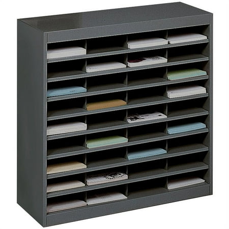 Safco E-Z Stor Black Mail Organizer - 36 Letter Size Compartments