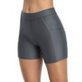 thumbnail image 1 of Women Swim Long Board Shorts with Pockets Solid Swimsuit Bottoms Trunks, 1 of 6