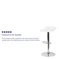 thumbnail image 4 of Flash Furniture Contemporary White Vinyl Adjustable Height Barstool with Solid Wave Seat and Chrome Base, 4 of 12