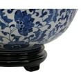 thumbnail image 2 of Oriental Furniture 14" Floral Blue & White Porcelain Bowl, 2 of 3
