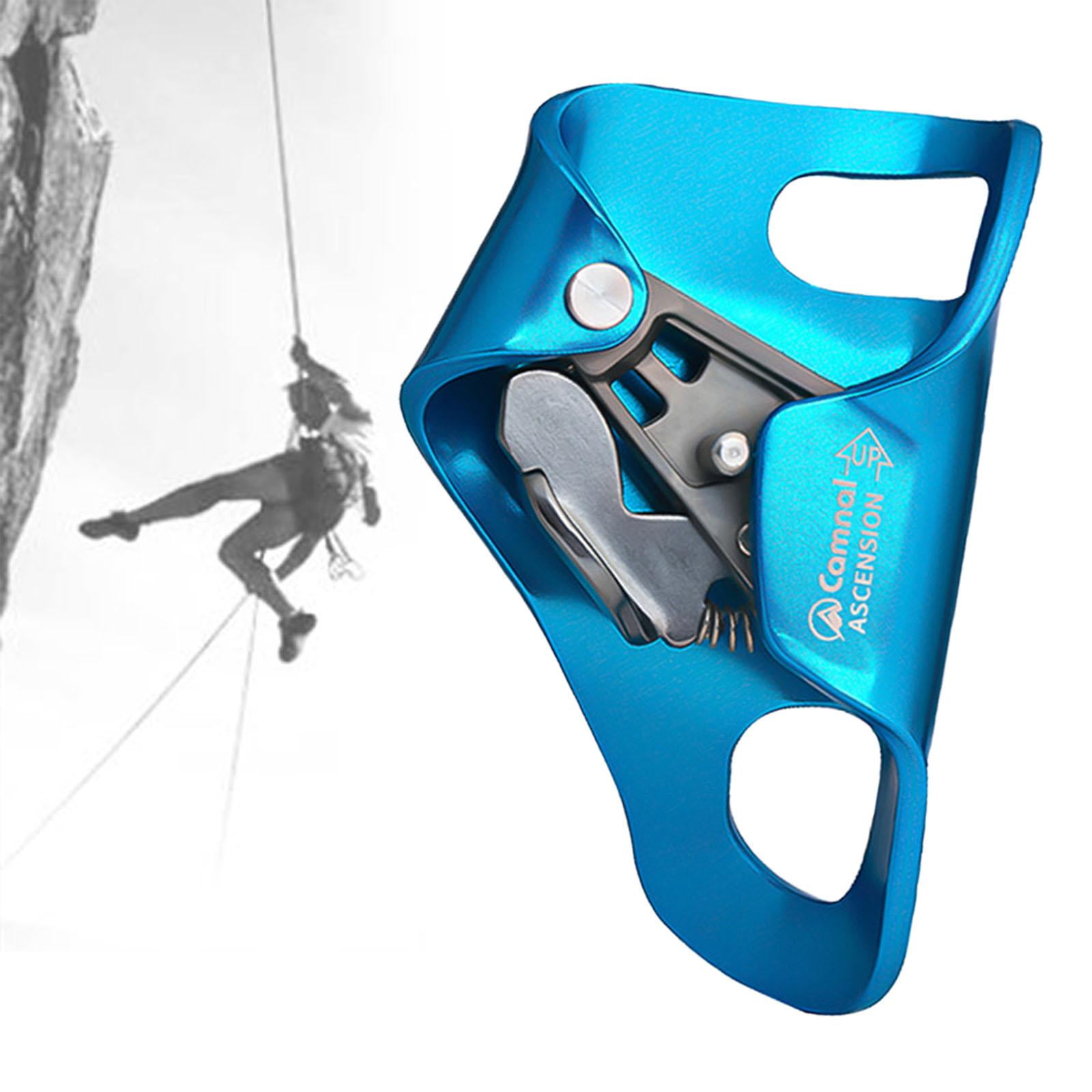Rock Climbing Chest Ascender Rappelling Equipment, Nonslip Ascending Rigging Clamp Abdominal Riser for Caving, Tree Arborist, 10-13mm Ropes Blue