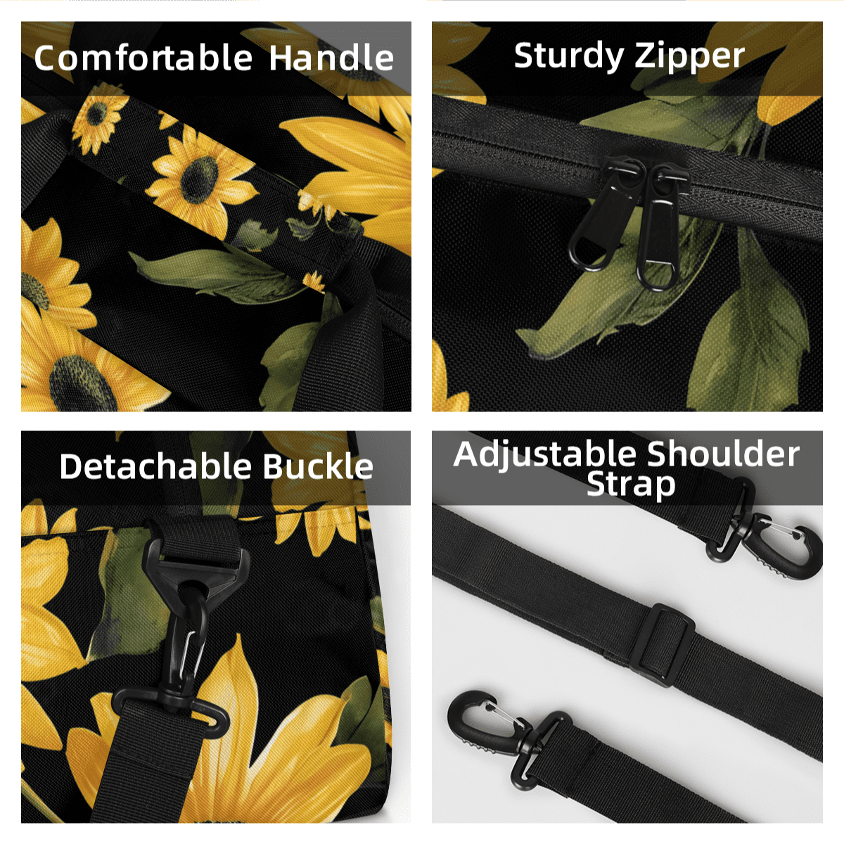 Herdesigns Sports Duffle Bags Travel Duffle Bag Gym Bag Retro Sunflowers Floral Weekender Travel Bag Waterproof Overnight Bag Carry On Travel Tote Bag Dance Bags