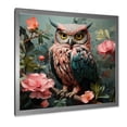 thumbnail image 2 of Designart "Blue and Pink Owls in Floral Forest II" Animals Framed Wall Art Decor - Modern Blue Owl Hallway Framed Wall Art Decor, 2 of 6