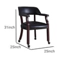 thumbnail image 5 of Benzara BM229666 Nailhead Trim Leatherette Accent Chair with Casters, Black & Brown, 5 of 5