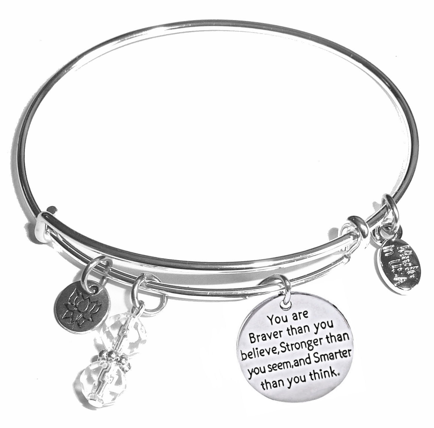Dove Stronger Braver Smarter Engraved Bracelet