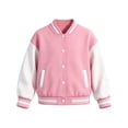 thumbnail image 4 of Lutiedan Kids Varsity Baseball Bomber Jacket Boys Girls Long Sleeve Button down Jackets Unisex School Uniform Jackets Size 1-15, 4 of 7