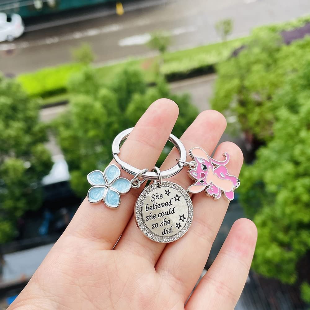 Stitch Gifts Cute Keychains Ohana Means Family Friendship Gift Stich Stuff  Ornament Heart Keychain Birthday Present
