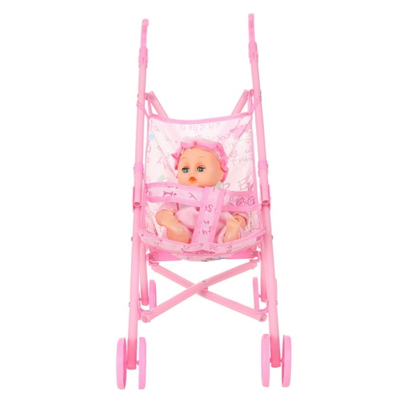 Amdohai Baby Infant Doll Stroller Carriage Foldable With Doll For 12inch Doll Mini Stroller Toys