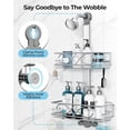 thumbnail image 5 of 2 Tier Stainless Steel Anodized Aluminum,Height-Adjustable Rustproof Shower Caddy Hanging Anti-Swing-Over The Shower Head Caddy-Bathroom Showe r Storage Organizer With Soap Box Holder, 5 of 10