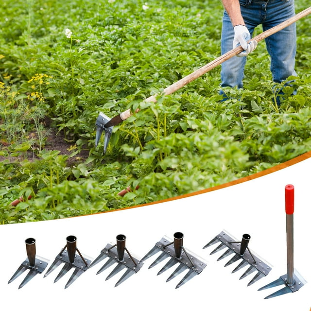 Artefacto de deshierbe de azada | Combo de rastrillo de pala de acero triangular | Herramienta de aflojamiento de excavación de jardín de alta resistencia | Cuchilla flexible multifuncional | Cómodo