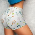 thumbnail image 4 of Balery Cute Tennis Rackets Pantalones cortos de entrenamiento estampados para mujer, sin costuras, ajustados, para gimnasio, yoga, correr, deportes, ejercicio activo, fitness.-X-Large, 4 of 8