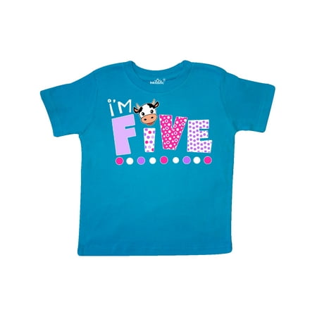 

Inktastic I m 5 Cute Cow and Polka Dots Gift Toddler Boy or Toddler Girl T-Shirt