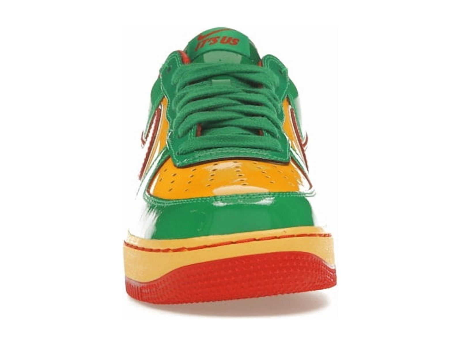 Nike Low-Top Sneakers in Green & Orange Nike Dunk Low Miami Hurricanes Green Orange Size... | Depop main image 3
