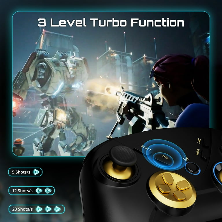 Bluetooth Wireless Gamepad for PC/Android/iPhone/Switch, 4 Bluetooth Wireless Gamepad for PC/Android/iPhone/Switch, 4