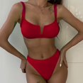 thumbnail image 2 of MSJUHEG Womens Bikini,Bralette Bikini Set,Halter String,Summer Swimsuit,High Waisted Bikini Sets for Women,Bikini Sets for Women,Bathing Suits Red L, 2 of 4