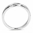 thumbnail image 3 of Womens Silver Rings High polished (no plating) 316L Stainless Steel Ring with AAA Grade CZ in Clear DA157, 3 of 5