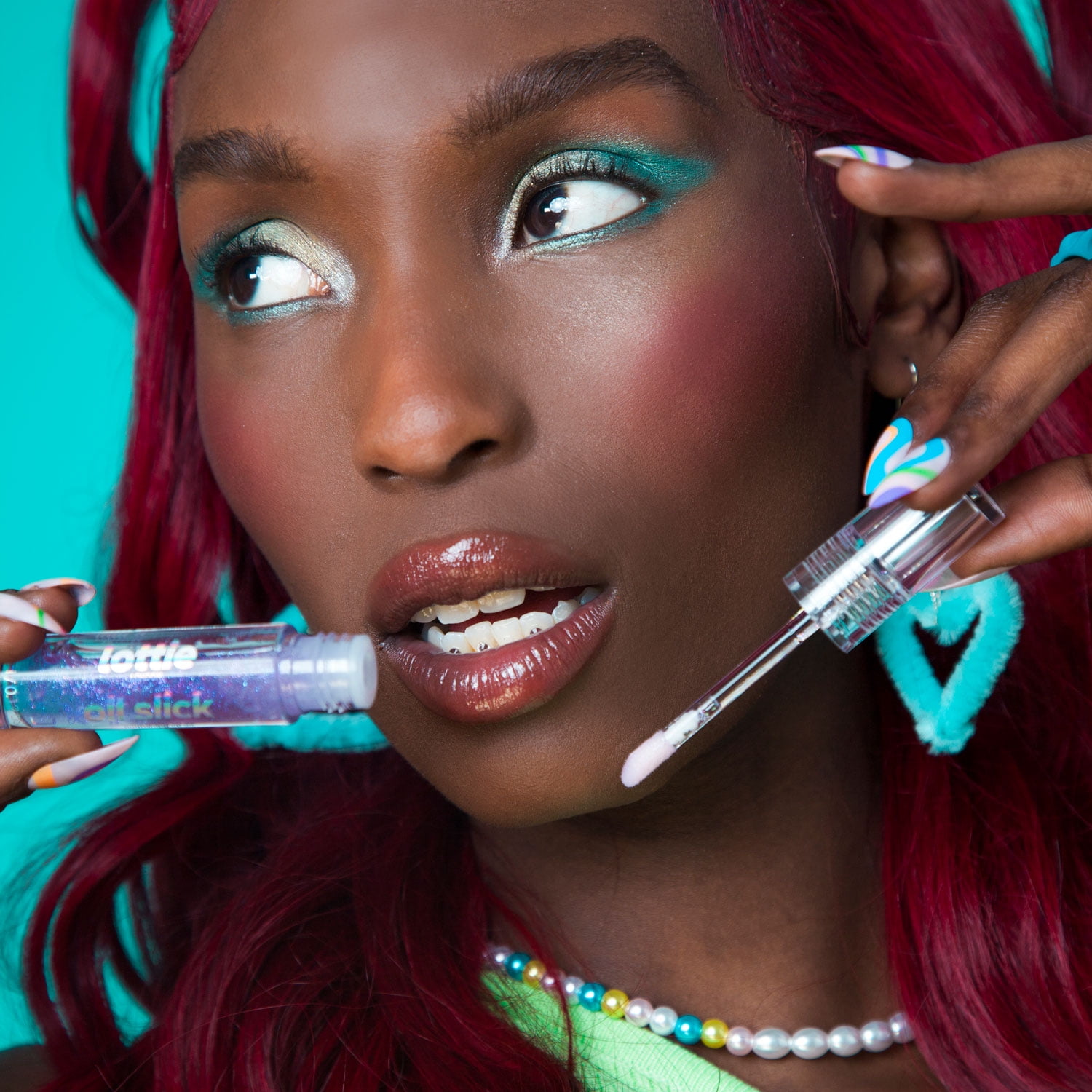 (2 pack) Lottie London Oil Slick, 100% Vegan Lip Oil, Blueberry Kiss, 0.12 fl oz