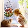 thumbnail image 3 of Adorno colgante DASTOLL con hojas de hongo, vitral, 25 cm, 3 of 6