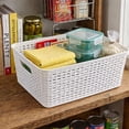 thumbnail image 3 of Plastic Rattan Storage Box Basket Organizer Large #ba426-6 - White Pack of 6, 3 of 7