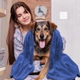 thumbnail image 3 of Microfiber Dog Towels for Drying Dogs 2 Pack, Super Absorbent and Soft Pet Grooming Towel, 27.5 Inch X 39 Inch, Perfect Dog Shower & Bath Supplies for Large, Medium or Small Dogs, Navy, 3 of 9