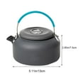 thumbnail image 3 of Hervidor portátil de aluminio para acampar de 800ML | Tetera ligera para cocinar al aire libre, bushcraft, uso de emergencia | Material apto para uso alimentario | Caja fuerte de llama abierta, 3 of 7