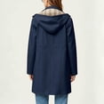 thumbnail image 5 of JULMCOMO Women's Rain Jacket Waterproof Drawstring Waist Hooded Rain Trench Coat Cargo Jacket Outdoor Windbreaker with Snap Pockets Navy XL, 5 of 7