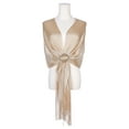 thumbnail image 3 of INSPIRE CHIC Women Shawls and Wraps for Evening Dresses, Bling Sparkly Shiny Shimmer Dressy with Buckle 74.8x17.7"(LxW) Champagne(Gold), 3 of 6