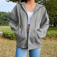 thumbnail image 2 of frariair Lightweight Full Zip Hooded Jacket Women Athletic Track Top With Kangaroo Pocket For Running And Gym Workout Essentials Grey XL, 2 of 7