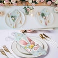 thumbnail image 3 of Easter Cloth Napkins, Spring Rabbits Ears Feet Flowers Wooden Grain Washable and Reusable Dinner Napkins Set of 8, Table Napkin for Kitchen Party Birthday Wedding Hotel Housewarming 20"x20", 3 of 9