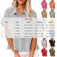 thumbnail image 3 of Neewe Women's Short Sleeve Plain Lapel Front Pocket Hem Fringe Button Down Dressy Daily Outfits, 3 of 8