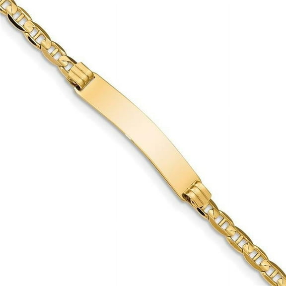 Primal Gold 14 Karat Yellow Gold Anchor Link ID Bracelet