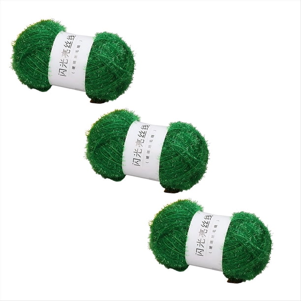 Hilo de Vidrio para Hacer Muñecas Tejidas A Mano, Hilo Dorado, Hilo Brillante, Verde Esmeralda