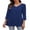 Navy Blue, variant on Womens Tunic Tops 3/4 Sleeve V Neck T Shirts Loose Fit Dressy Casual Blouses Boho Tops