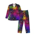 thumbnail image 1 of Fotbe Bright Universe Pijama de Hombre con Estampado de Manga Larga, Conjunto de 2 Piezas, Ropa de Dormir Suave y Cómoda con Bolsillos-XX-Large, 1 of 7