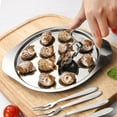thumbnail image 4 of Stainless Steel Escargot Dish 12 Holes Oyster Serving Pan Mushroom Snail Plate Metal Seafood Serving Tool Escargot Tableware for Home BBQ, 4 of 7