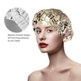 thumbnail image 4 of Kll Abstract Coffee Pattern With Letters Pattern Shower Cap & Bath Cap For Women,Reversible Oversized Waterproof Shower Caps For All Hair Lengths,Elastic Reusable Bathing Hair Cap, 4 of 9